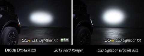 SS6 LED Lightbar Kit for 2019-2021 Ford Ranger, Amber Driving