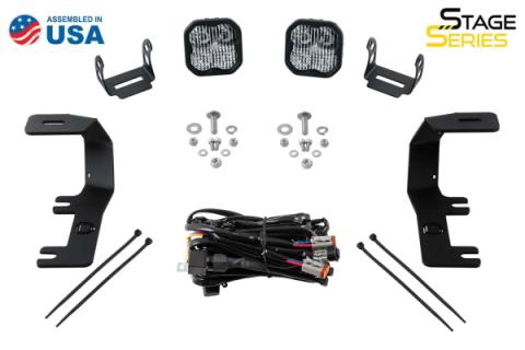 SSC2 LED Ditch Light Kit for 2014-2019 Chevrolet Silverado 1500 Pro White Combo Diode Dynamics