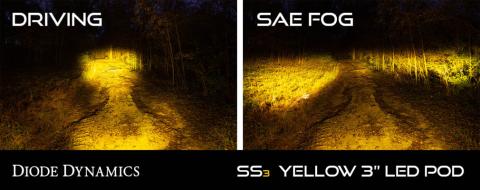 SS3 Sport ABL Yellow SAE Fog Standard Single Diode Dynamics
