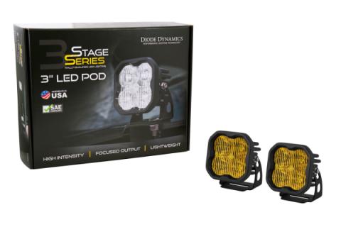 SS3 Max ABL Yellow SAE Fog Standard Pair Diode Dynamics