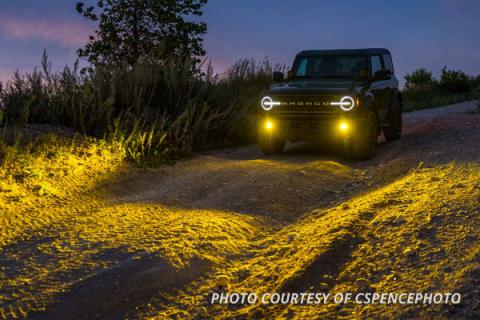 SS3 LED Fog Light Kit for 2021 Ford Bronco (w/ Standard Bumper) Yellow SAE Fog Sport w/ Backlight Diode Dynamics