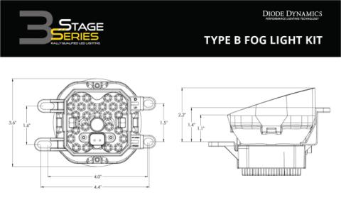 SS3 LED Fog Light Kit for 2009-2013 Toyota Matrix White SAE Fog Max w/ Backlight Diode Dynamics
