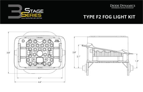SS3 Max Type F2 Kit ABL White SAE Fog Diode Dynamics