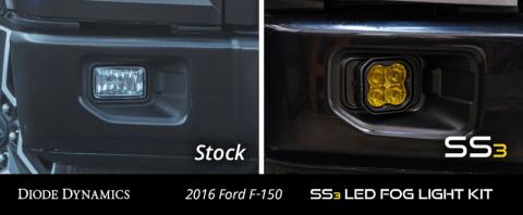 SS3 LED Fog Light Kit for 2015-2020 Ford F-150 Yellow SAE Fog Max w/ Backlight Diode Dynamics