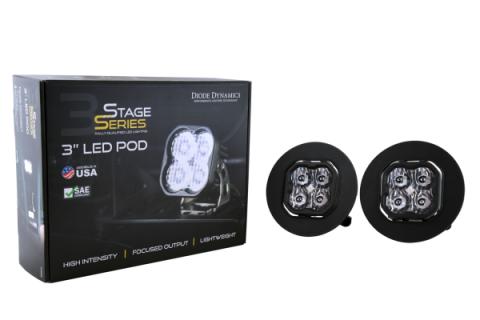 SS3 LED Fog Light Kit for 2007-2014 GMC Sierra 2500/3500 Yellow SAE Fog Max w/ Backlight Diode Dynamics