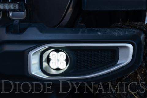 SS3 LED Fog Light Kit for 2020-2021 Jeep Gladiator White SAE Fog Sport w/ Backlight Type M Bracket Kit Diode Dynamics