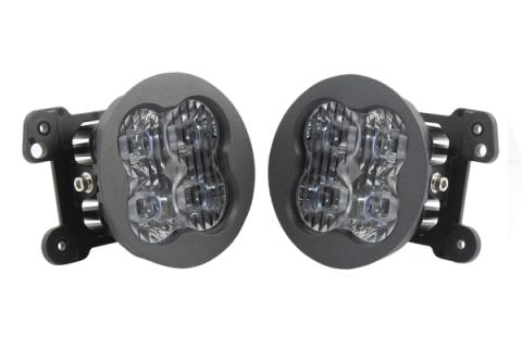 SS3 LED Fog Light Kit for 2009-2017 Dodge Journey Yellow SAE Fog Sport w/ Backlight Type M Bracket Kit Diode Dynamics
