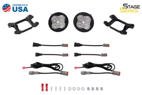 SS3 LED Fog Light Kit for 2011-2014 Dodge Charger White SAE Fog Pro w/ Backlight Type M Bracket Kit Diode Dynamics
