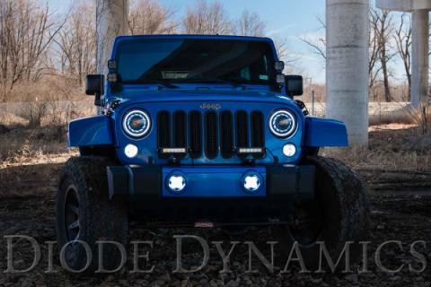 SS3 LED Fog Light Kit for 2007-2018 Jeep JK Wrangler White SAE Fog Pro w/ Backlight Type M Bracket Kit Diode Dynamics