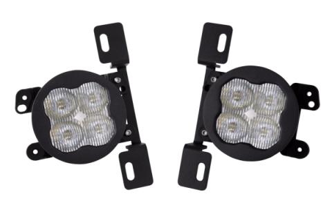 SS3 LED Fog Light Kit for 2007-2018 Jeep JK Wrangler White SAE Fog Max w/ Backlight Type MR Bracket Kit Diode Dynamics