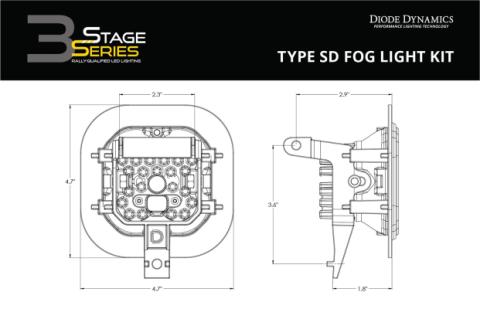 SS3 Pro Type SD Kit ABL Yellow SAE Fog Diode Dynamics