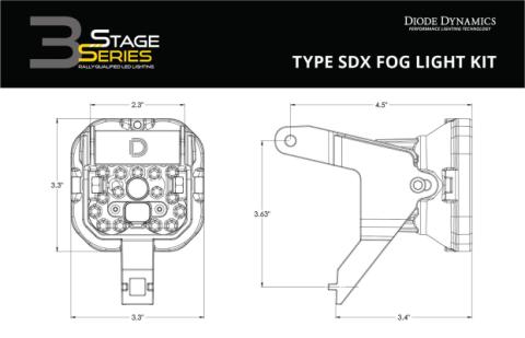 SS3 LED Fog Light Kit for 1999-2010 Ford Super Duty F-250/F-350 Yellow SAE Fog Sport w/ Backlight Diode Dynamics