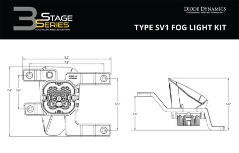 SS3 Pro Type SV1 Kit ABL Yellow SAE Fog Diode Dynamics