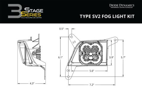 SS3 LED Fog Light Kit for 2020-2021 Chevrolet Silverado HD 2500/3500 White SAE Fog Sport w/ Backlight Diode Dynamics