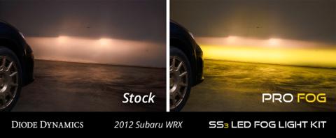 SS3 LED Fog Light Kit for 2011-2014 Subaru WRX/STi Yellow SAE Fog Sport w/ Backlight Diode Dynamics