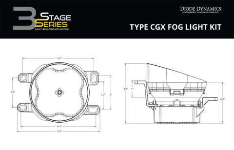 SS3 LED Fog Light Kit for 2011-2013 Lexus IS350, White SAE Fog Sport with Backlight