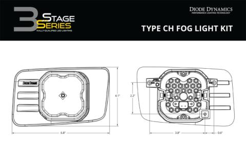 SS3 LED Fog Light Kit for 2007-2014 Chevrolet Tahoe Z71, White SAE Fog Pro with Backlight Diode Dynamics