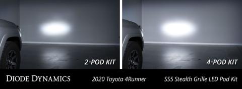 SS5 Stealth Grille LED 2-Pod Kit for 2014-2023 Toyota 4Runner, Sport White Combo Diode Dynamics