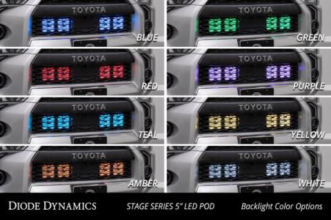 SS5 Stealth Grille LED 2-Pod Kit for 2014-2023 Toyota 4Runner, Sport White Combo Diode Dynamics