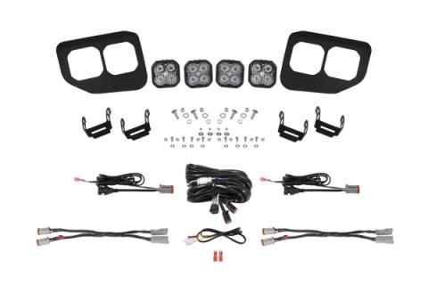 SS3 LED Fog Pocket Kit for 2020-2022 Ford Super Duty, White Max Diode Dynamics