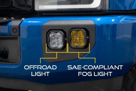 SS3 LED Fog Pocket Kit for 2020-2022 Ford Super Duty, Yellow Max Diode Dynamics