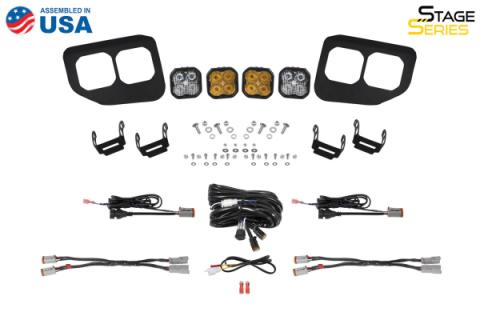 SS3 LED Fog Pocket Kit for 2020-2022 Ford Super Duty, Yellow Max Diode Dynamics