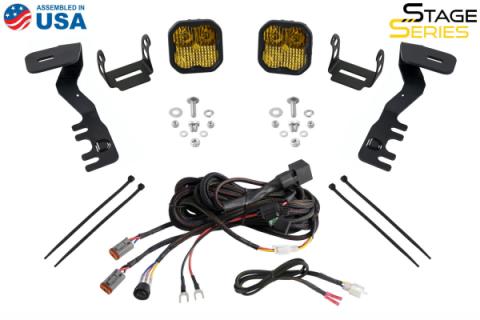 Stage Series 2 Inch LED Ditch Light Kit for 2024-Present Toyota Tacoma, Sport Yellow Combo Diode Dynamics