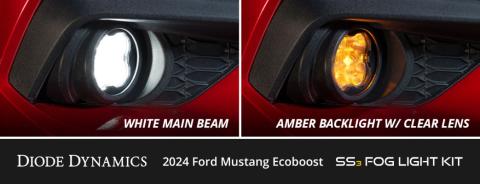 SS3 Add-On Fog Lamp Kit for 2024 Ford Mustang GT Yellow Pro Diode Dynamics