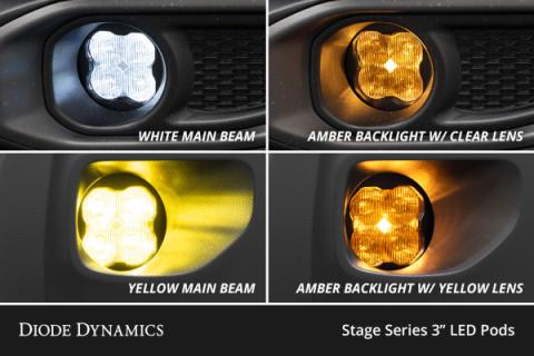 SS3 SAE/DOT Type Rav4 Fog Light Kit Yellow (3000K) Sport (14.5 watts) Yellow SAE Fog Diode Dynamics