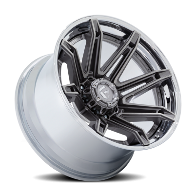 Aluminum Wheels 20X10 Brawl FC401AP 6 On 135 Platinum Silver Chrome Lip 87.1 Bore -18 Offset Fuel Off Road Wheels