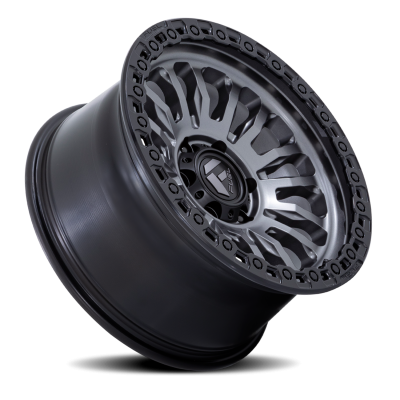 Aluminum Wheels 20X9 Rincon SBL FC857AB 5 On 127 Matte Gunmetal Gray Matte Black Lip 71.5 Bore 1 Offset Fuel Off Road Wheels