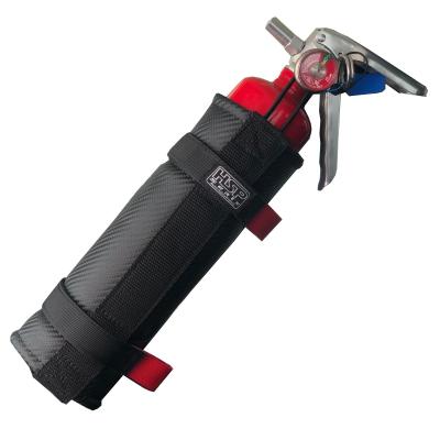 Combo Amerex 2.5 LB Fire Extinguisher PLUS UTV Roll Bar 2.5 LB Fire Extinguisher Holder for padded or non-padded roll Bars Carbon Fiber Vinyl Black HSP Seats