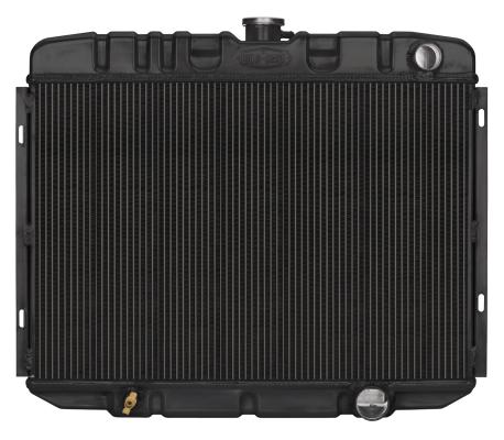 67-70 Mustang Small Block 24 Inch Manual Aluminum Performance Radiator Black Night Rider Series Cold Case Radiators