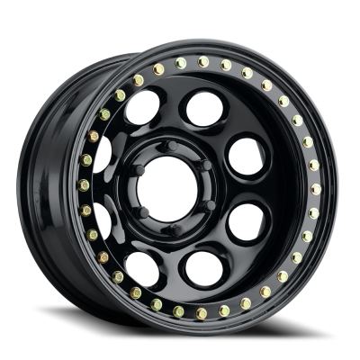 Aluminum Wheels 17x8 Rock 8 RT81 Gloss Black Beadlock Offset 5 on 114.3 Bolt Pattern 83.82 Bore Raceline