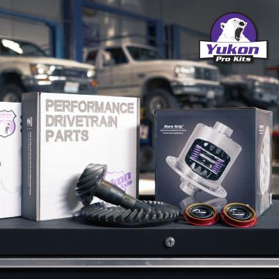 8.8 inch Ford 3.73 Rear Ring and Pinion Install Kit 28 Spline Positraction 2.25 inch Axle Bearings Yukon Gear &amp; Axle
