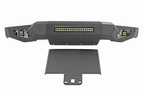 High Clearance Front Bumper LED Lights &amp; Skid Plate Ford F-150 (21-23) Rough Country