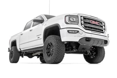 7 Inch Stamped Steel LCA Lift Kit Forged UCA Bracket M1 Struts/M1 Silverado/Sierra 1500 (16-18) Rough Country