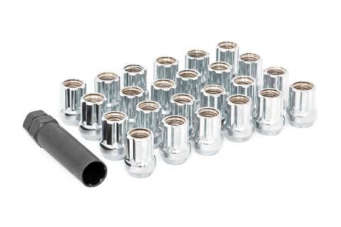 M14 x 2.0 Lug Nut Set of 24 Chrome Open End Rough Country