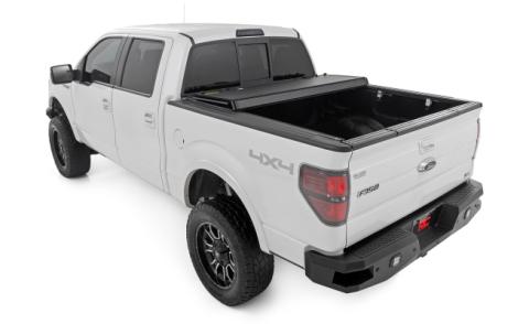 Hard Tri-Fold Flip Up Bed Cover 6 Foot 7 Inch Bed Ford F-150 2WD/4WD (2004-2014) Rough Country