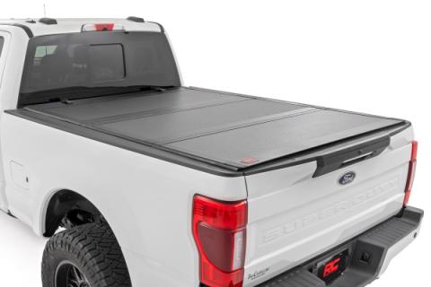 Hard Tri-Fold Flip Up Bed Cover 6 Foot 10 Inch Bed Ford F-250/F-350 Super Duty (17-26) Rough Country