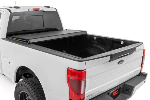 Hard Tri-Fold Flip Up Bed Cover 6 Foot 10 Inch Bed Ford F-250/F-350 Super Duty (17-26) Rough Country