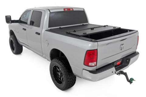 Hard Tri-Fold Flip Up Bed Cover 5 Foot 7 Inch Bed Ram 1500 2WD/4WD (2009-2018 &amp; Classic) Rough Country