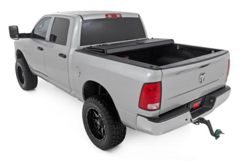 Hard Tri-Fold Flip Up Bed Cover 5 Foot 7 Inch Bed Ram 1500 2WD/4WD (2009-2018 &amp; Classic) Rough Country