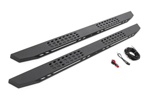AC2 Running Boards Amber/White Crew Cab Ram 1500/2500/3500 2WD/4WD (2010-2025 &amp; Classic) Rough Country