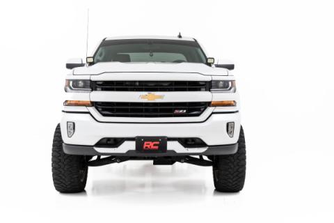 LED Ditch Light Kit 3in OSRAM Pair Wide Silverado/Sierra 1500 (14-18 &amp; Classic) Rough Country