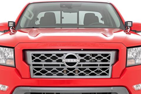 LED Light Kit Ditch Mount 2 Inch Black Pair Spot Nissan Frontier (22-26) Rough Country
