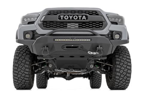 LED Fog Light Kit 3.5 Inch Round Black Series Amber DRL Toyota Tacoma (16-23) Rough Country