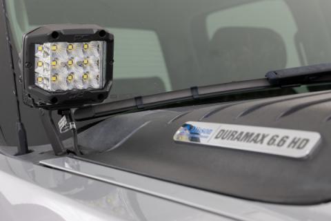 LED Light Kit Ditch 2 Inch Spectrum Pair Spot Chevy 1500 &amp; Silverado/Sierra 2500HD/3500HD (07-14) Rough Country