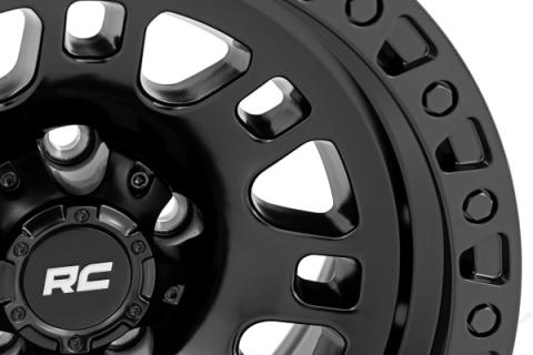 82 Series Wheel One-Piece Semi Gloss Black 15x8 5x4.5 -19mm Rough Country