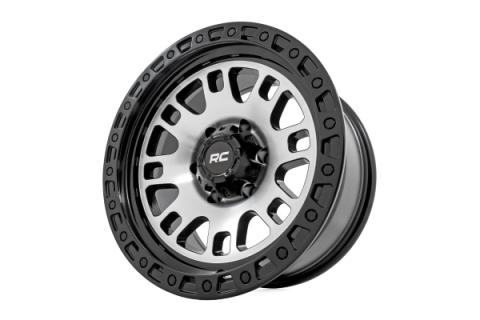 82 Series Wheel One-Piece Machined Semi Gloss Black 18x9 6x5.5 -12mm Rough Country